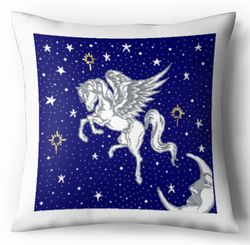 Digital - Vintage Cross Stitch Pattern Pillow - Pegasus - Cushion Cross Stitch