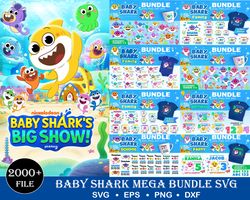 2000 Baby Shark SVG Bundle, Baby Shark, Baby Shark Svg, Baby Shark Font, Baby Shark Png, Baby Shark Birthday, Baby Shark