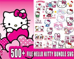 500 file Hello Kitty svg eps png, Hello Kitty bundle SVG, for Cricut, vector file digital, file cut, Instant Download