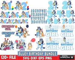 Mega bluey birthday Bundle svg, 120 file bluey birthday Svg dxf eps png, for Cricut, digital, file cut, Instant Download