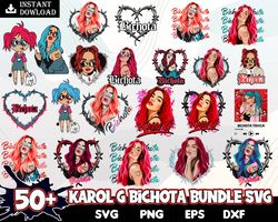 50 Karol G With Red Hair Svg, Bichota Svg, La Bichota Svg, Karol G Red Hair Design, Karol G Tattoo, Sublimation Designs