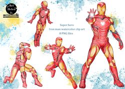 watercolor Clip art super heroes Iron Man Super Hero