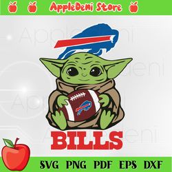 Baby Yoda Star Wars, Buffalo Bills Svg, NFL Svg, Football Svg, Cricut