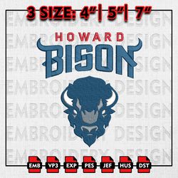 Howard Bison Embroidery file, NCAA D1 teams Embroidery Designs, NCAA Howard, Machine Embroidery Pattern