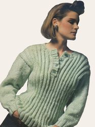 Vintage Knitting Pattern 244 Lady's Sweater Pullover Women