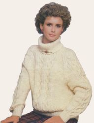 Vintage Knitting Pattern 245 Cable Sweater Pullover Women