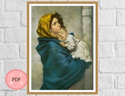 Cross Stitch Pattern ,Madonnina ,Pdf , Instant Download , Holy , Religious , Christian Icon,Full Coverage