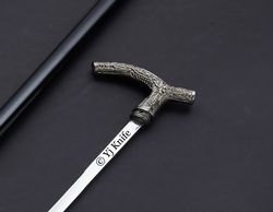 Custom Hand Forged, High Carbon Steel Sword Stick, Functional Walking Canes, Walking Stick, Cane Swords, With Sheath