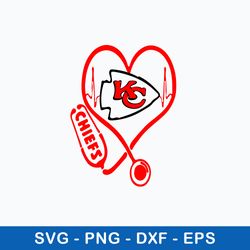 Kansas City Chiefs Heart Svg, Kansas City Chiefs Svg, Png Dxf Eps File
