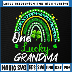One Lucky Grandma PNG, Rainbow St Patrick's Day Leopard Design, St Patricks Day, Digital Download