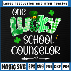 One Lucky School Counselor PNG, Shamrock Teacher St Patrick's Day Png, St Patricks Day, Digital Download