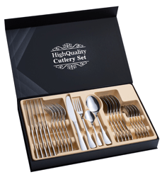 Stainless Steel Cutlery Set 24-Piece Gift Cutlery Steak Cutlery Gift Box, Luxury Cutlery set