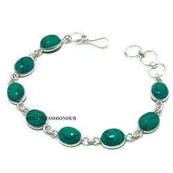 Infinity 1 PC Turquoise Gemstone 925 Sterling Silver Brass Plated Bezel Bracelet, Positive Bracelet, Handmade jewelry