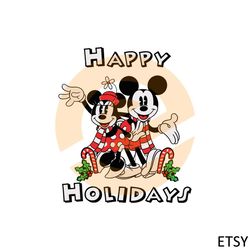 Disney Mickey And Minnie Mouse Happy Holidays Christmas Svg