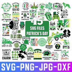 45 Svg Files Patrick's Day Bundle, Lucky Svg, St. Patrick's Day ClipArt, Saint Patricks Day SVG, St Patricks Day Rainbow