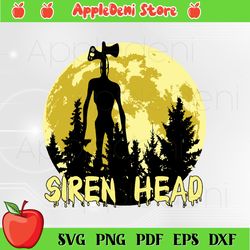 Cryptid Yellow Moon With Bats Siren Head Folklore Svg Trending Svg