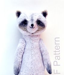 PDF Raccoon the Cutest Guy E-pattern for 8" (20cm) Artist teddy toy racoon/ coon sewing instructions anime teddy friend