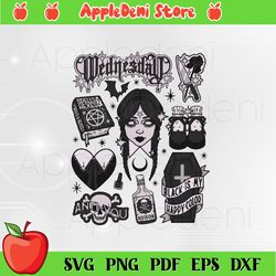 Wednesday Addams Svg Files For Cricut Sublimation Files