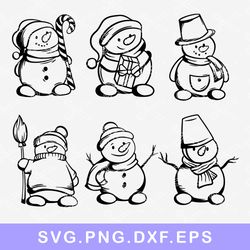 Snowman Bundle Svg, Snowman Svg, Christmas Svg, Png Dxf Eps File