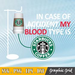 In Case Of Accident My Blood Type Is Starbucks Coffee Svg, Dr.Seus Svg