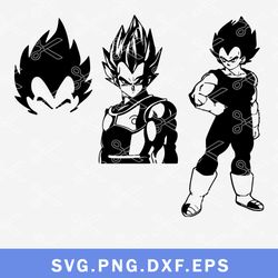 Vegeta Svg, Dragon Ball Svg, Anime Svg, Png Dxf Eps File