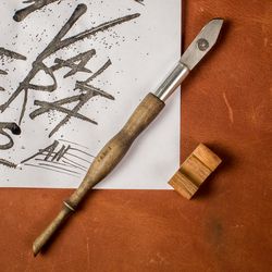 Hand made ruling pen for expressive calligraphy from stainless steel