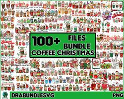 100 Christmas Coffee Latte PNG, Christmas Coffee Png, Christmas Bundle, Snowman Reindeer, Pink Christmas Coffee Png,Prin