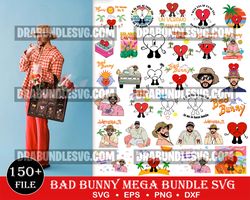 150 Bad Bunny SVG, Yo Perreo Sola, Instant Download, PNG, Cut File, Cricut, Silhouette, Bundle, EPS, Dxf, Pdf, El Conejo