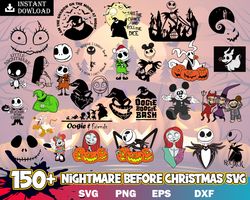 150 Nightmare before christmas svg,Bundle Jack Skellington svg, jack skellington svg, A nightmare before christmas svg,