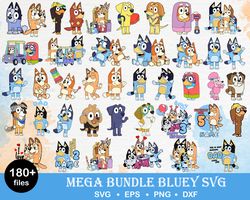 180 Bluey svg, Bluey vector, bluey alphabeth, bluey cutfile, bluey clipart, bluey bundle, Instant download