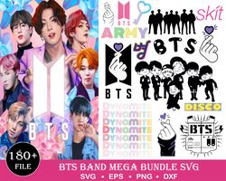 200 BTS Bundle Svg, Boy Band K Pop Huge Svg Bundle For Cricut Silhouette Cut File, Instant Download