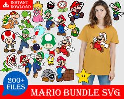 200 Super Mario Bundle SVG,  Super Mario Svg, Super Mario Game Svg, Super Mario Lovers, Super Mario Gifts, Video Game Sv