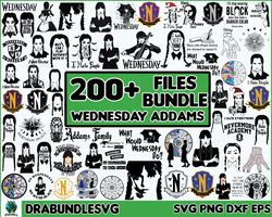 200 Wednesday SVG Bundle, Wednesday Svg, Wednesday addams, The addams family, Wednesday, Sublimation png, Silhouette, cr