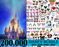 200k files Disney Bundle, Christmas mega bundle, 50 GIFTS Mickey svg, Minnie svg, files for Silhouette