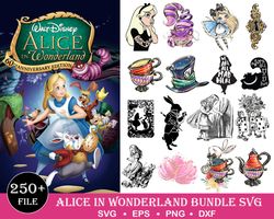 250 Alice in wonderland svg Cricut Svg, Clipart, Svg for Shirts, Png files Digital Download