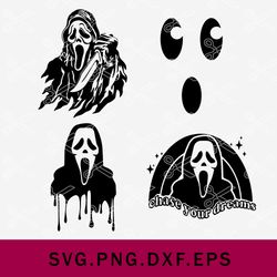 Scream Svg, Ghost Face Svg, Horror Characters Svg, Halloween Svg, Png Dxf Eps File