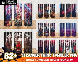 82 Stranger Things Characters Tumbler PNG, Movie Character, Tumbler Wrap, 20oz Skinny Tumbler, Sublimation Design, Digit