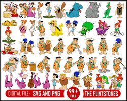 99 Flintstones svg, The Flintstones outline svg, Flintstones png, Fred Svg, Barney Svg, Dino Svg, Pebbles, The Flintston