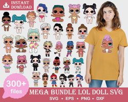 300 file Baby dolls bundle SVG , Mega lol dolls bundle svg eps dxf png , for Cricut, digital, file cut, Instant Download