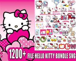 1200 file Hello Kitty svg eps dxf png, Mega Hello Kitty bundle SVG, for Cricut , digital, file cut, Instant Download