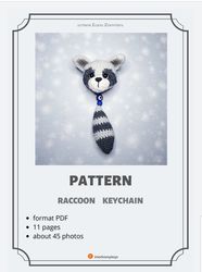 Raccoon keychain jewellery PATTERN