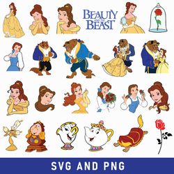 Beauty And The Beast Bundle Svg, Beauty And The Beast Scg, Princess Svg, Disney Svg, Png File