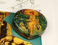 A Fishing Lacquer Box with Mermaids unique collectible box