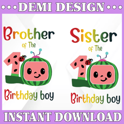 Cocomelon Brother and Sister Of Birthday Boy svg, Coco Melon svg, Cocomelon Bundle svg, Cocomelon Birthday svg