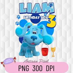 Personalized Name And Age Png, Blues Clues Birthday Boy Png, Girl Png, Birthday Png