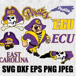 ECU Pirates SVG PNG JPEG  DXF Digital Cut Vector Files for Silhouette Studio Cricut Design
