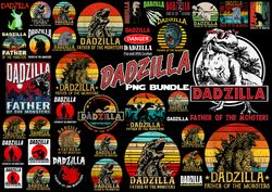 Combo PNG, Dadzilla, Father Of Monsters, Vintage Japanese Retro Sunset, Father's Day PNG Designs, Godzilla King Of The M