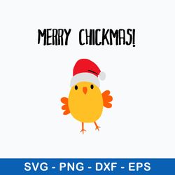 Merry Chickmas Svg, Chicken Christmas Svg, Png Dxf Eps File