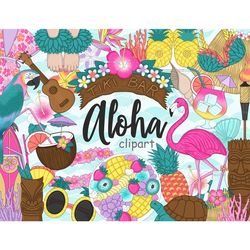 Aloha Clipart PNG | Summer Stickers Bundle