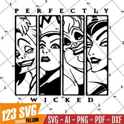 perfectly wicked svg, witches svg, instant download, svg files for cricut, svg for shirts, png, svg, dxf